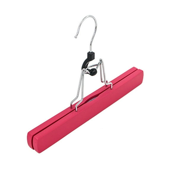 witspace Natural Wooden Pants Hangers with Clips Non Slip Skirt Hangers Trouser Clamp Hanger Solid Wood Non Slip Jeans Slack Clamp Hangers Hair Extension Hangers