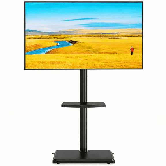 TAVR Furniture Floor Swivel TV Stand with Mount for 32-60 inch Screen, Universal Black Tall TV Stand Adjustable for Bedroom