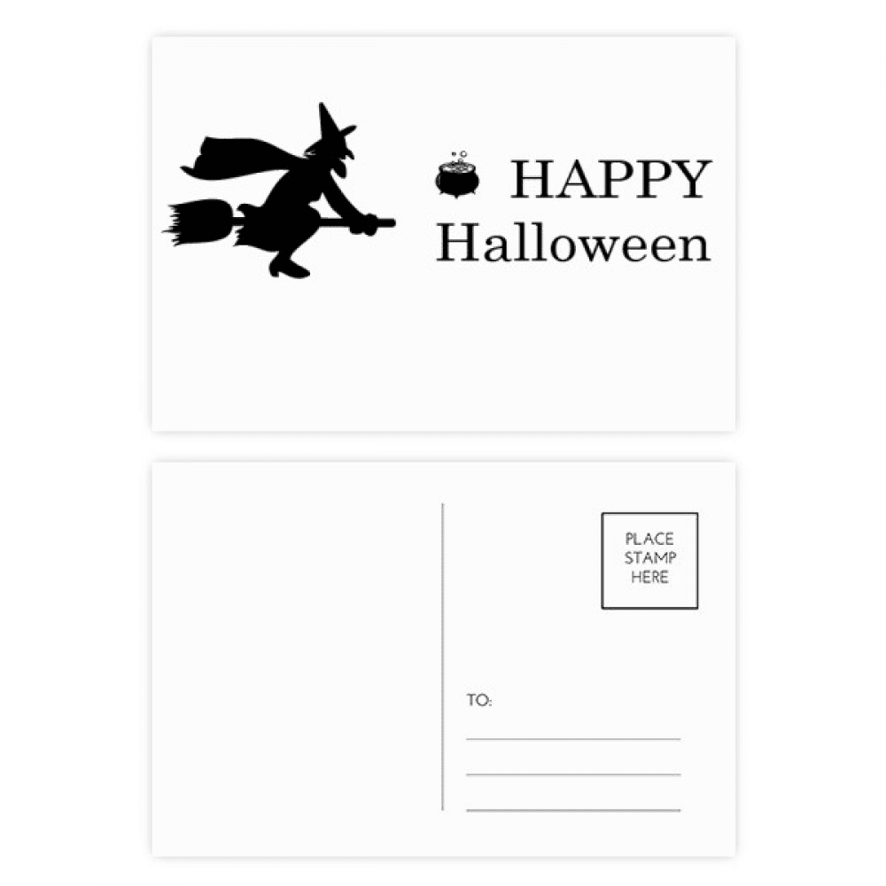 wizard happy fear halloween postcard set birthday mailing thanks greeting card