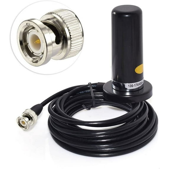 wlaniot Vehicle/Car Mobile Radio VHF/UHF Dual Band Antenna BNC Male Connector Magnetic Base Mount 5M RG58 Cable for BC125AT Scanner