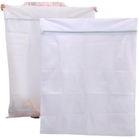 wmincc 2 Pack 43 x 35 inch Oversize Laundry Bags Mesh Wash Bags, Large Delicates Bag for Washing Machine, Jumbo Laundry Sack for Washing Delicates, Big Clothes, Bed Sheet, Bedcover, Blanket (2)