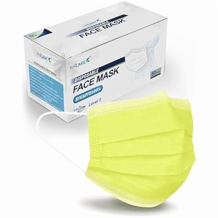 wmincc Disposable Face Masks, 3-Ply ASTM Level 3 Medical Grade, FSA/HSA Eligible, Breathable & Comfortable for Allergy/Sun Protection, 50 Pack Light Green