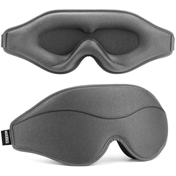 wmincc Sleep Mask - Total Blackout 3D Sleeping Mask, Super Lightweight & Silky Soft Eye Mask for Sleeping, Fully Adjustable Fit for Home, Office, Traveling, Meditation, Yoga, Gray