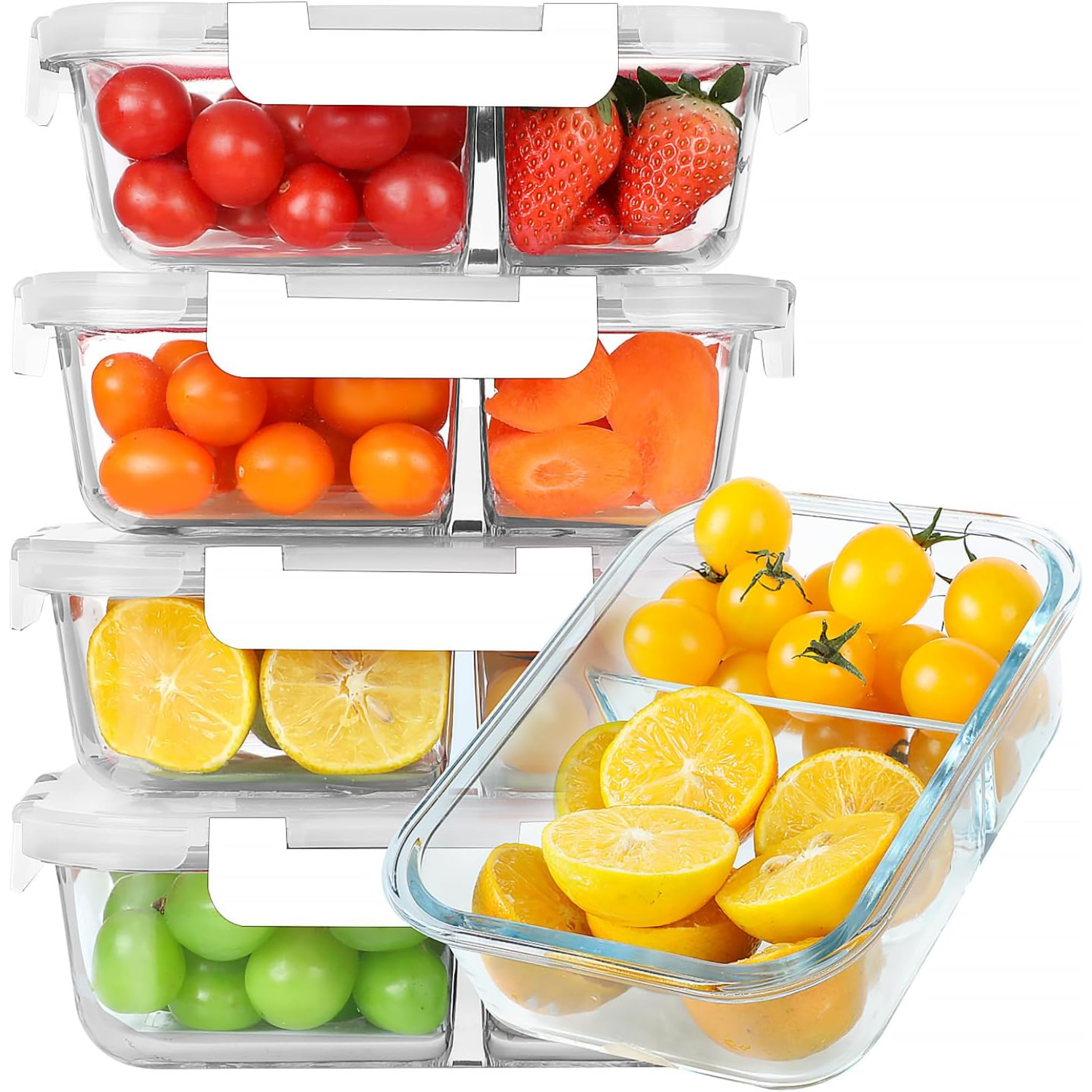 Enther Glass Food Storage Containers with Airtight Lids