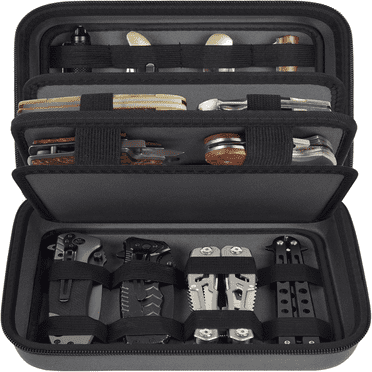 hltuyspb Pocket Knife Display Case for Butterfly Knives  24+ Folding Knife Collection Storage Organizer Holder  Small Knives Protector  for Tactical/Hunting/Edc/Survival (Brown)