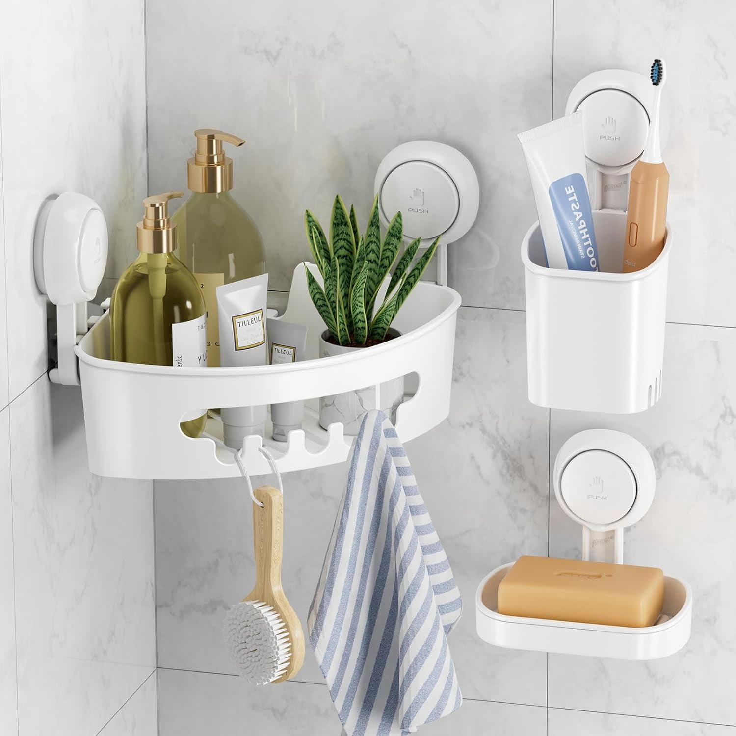 Shower rack suction cup, shower storage rack detachable bathroom rack ...