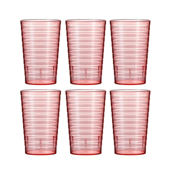 6pcs Cups for Acrylic High Grade Plastic Drinking Cups Plastic Water Glass_ E5J9