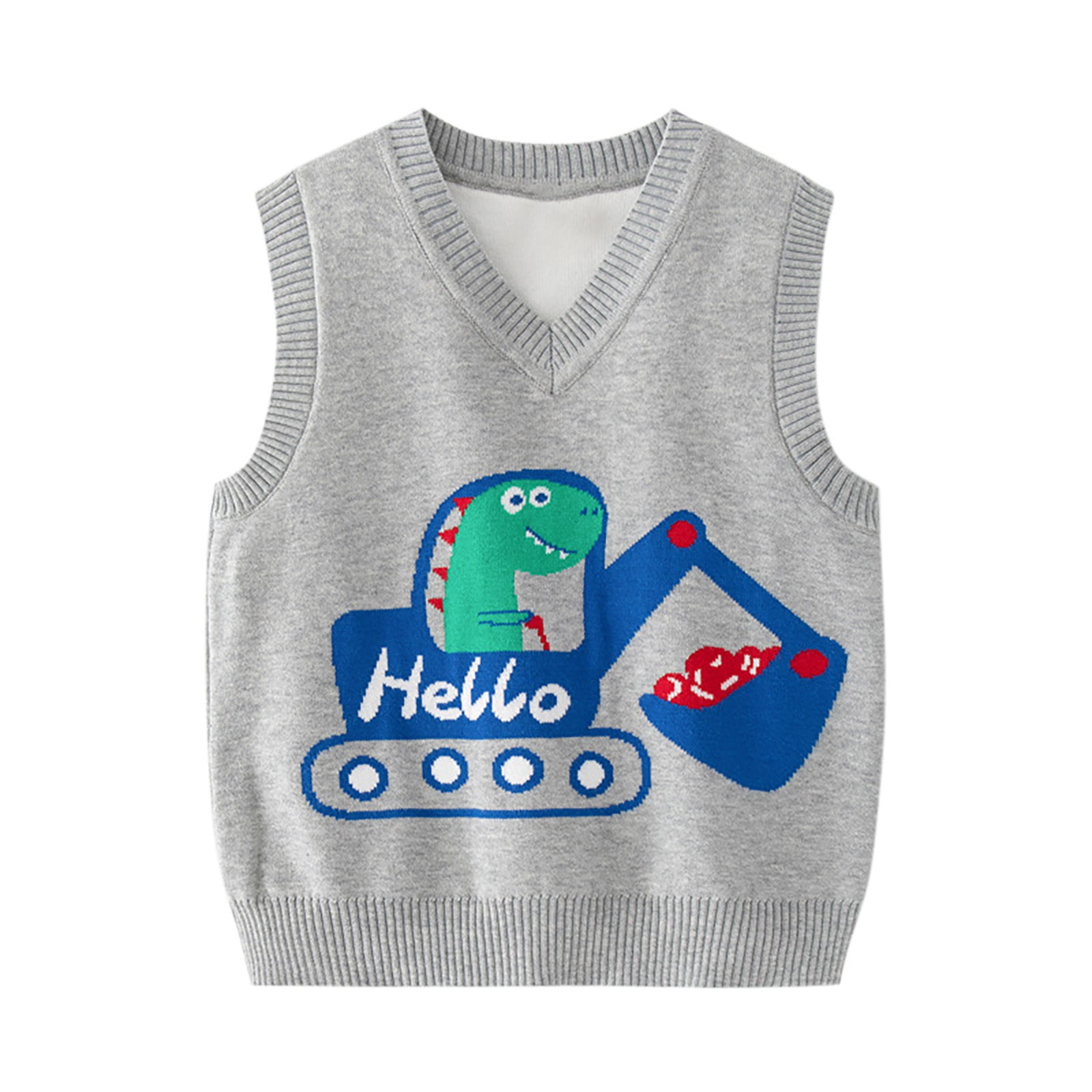 wo-fusoul Boys Sweater Vest Cable Knit V-Neck Knitted