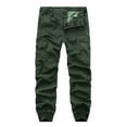 thumbnail image 1 of wo-fusoul Cargo Pants for Men Big & Tall Work Pants Outdoor Hiking Trousers Fitness Straight Leg Cargo Pants Multi Pockets Green 2XL, 1 of 3