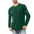 thumbnail image 1 of wo-fusoul Men Shirts Men's Fitness Homewear Pajamas Solid Long Sleeve Round Neck T-Shirt Army Green L, 1 of 5