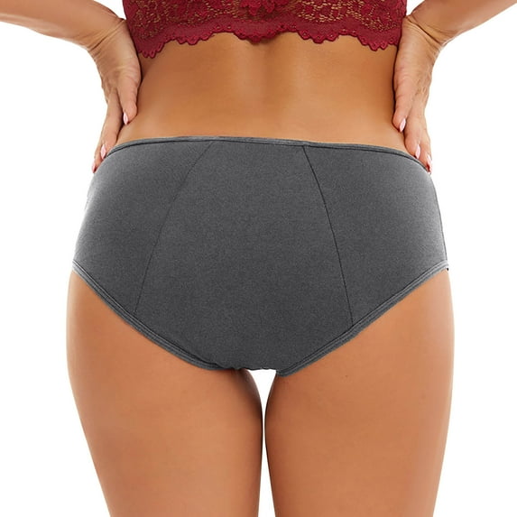 wo-fusoul Underwear Women Pack, Women's Briefs, 5PC Women's Menstrual Leak Proof Menstrual Panties Cotton Women's Physiological Underpants Multicolor 4XL
