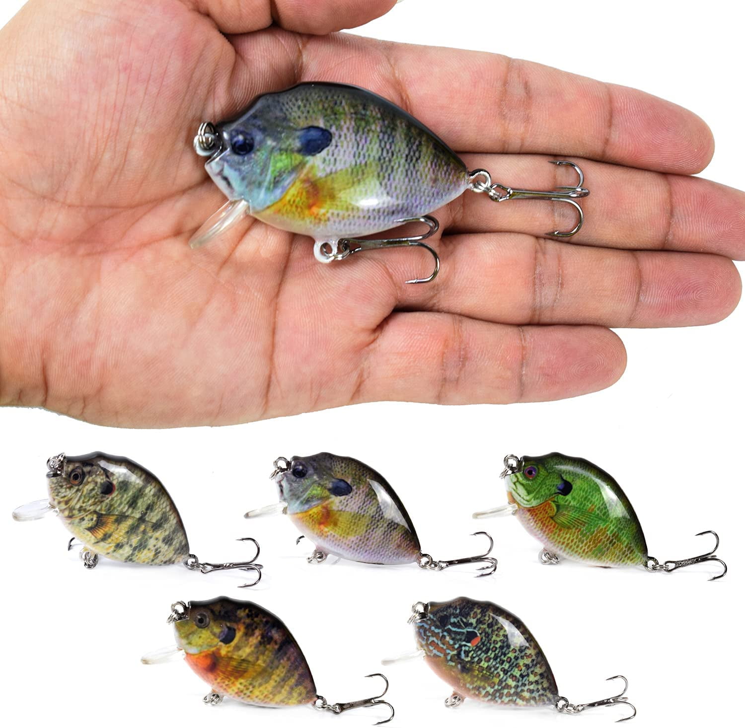 wobbler Fishing Lure, 5PCS Lures 6cm 15g Mini Wobbler Lure Artificial Hard Bait Crankbait with Tackle Box for Fish Bass - 5pcs