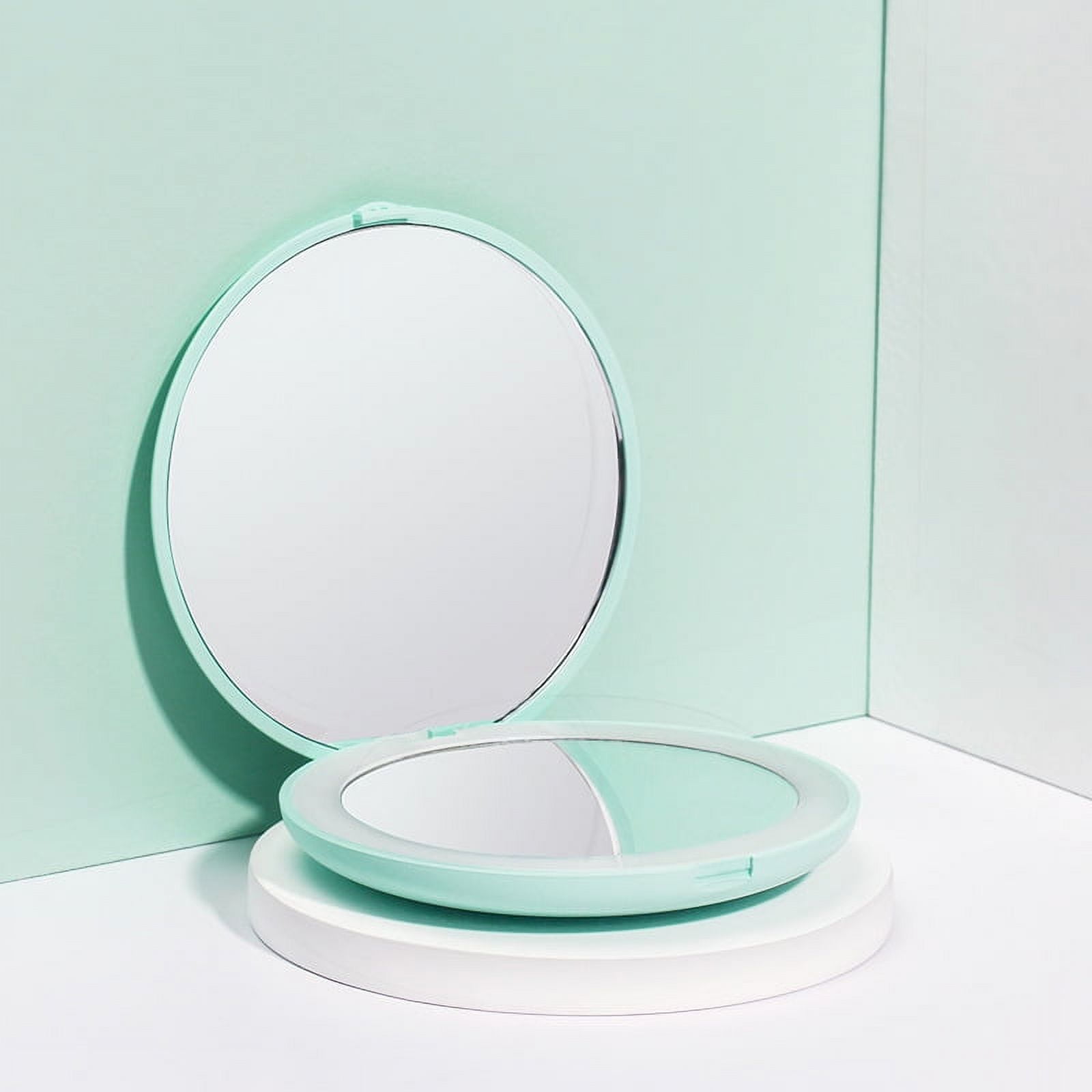 wobsion LED Lighted Travel Makeup Mirror, 1x/10x Magnification Compact