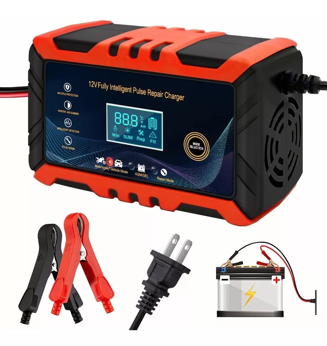 woerma Smart Charger WMC-12V6A 6 Amps 12V Fully Automatic Automotive Battery Charger