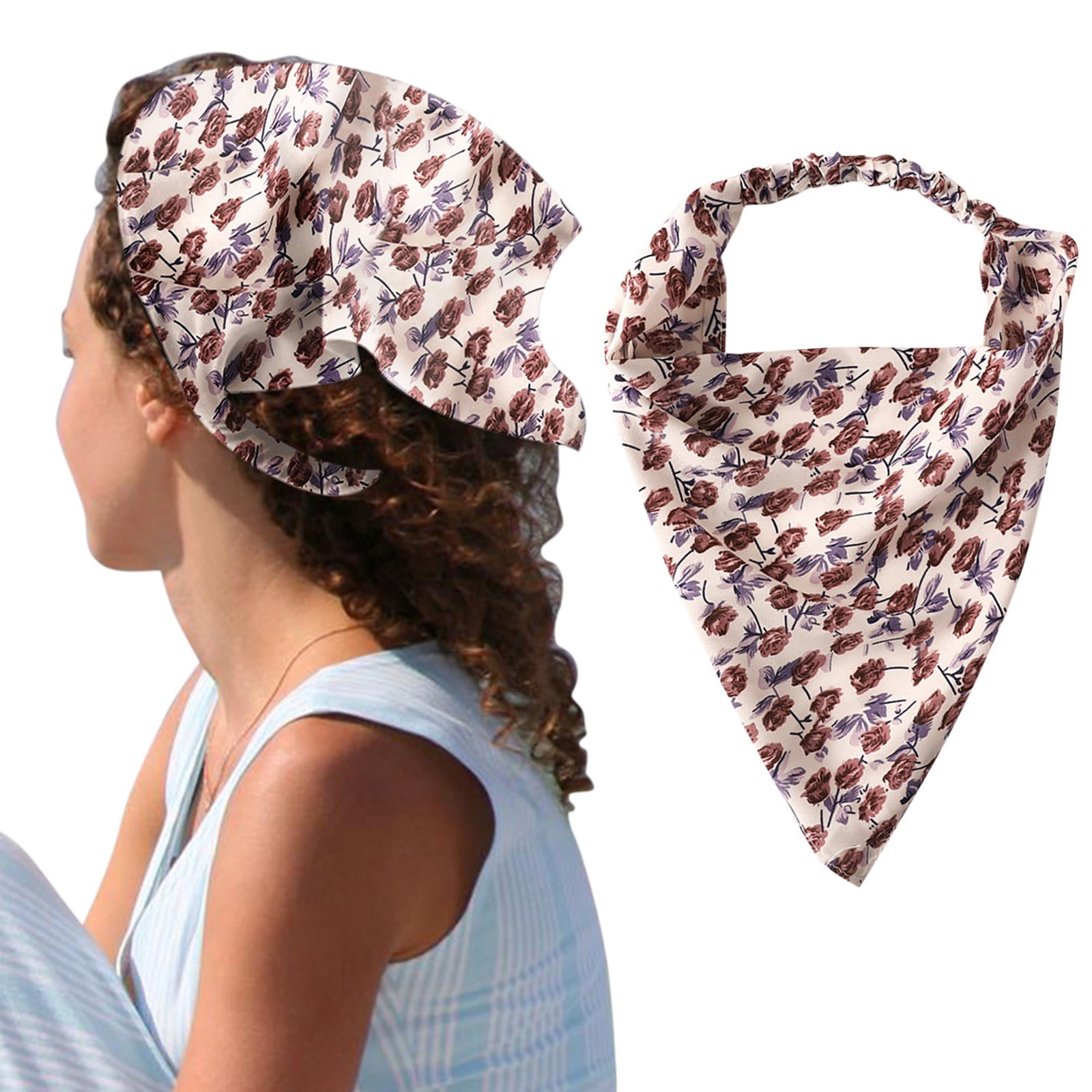 wofedyo Floral Hair Bandanas Head Kerchief Women Bandana Print Hair