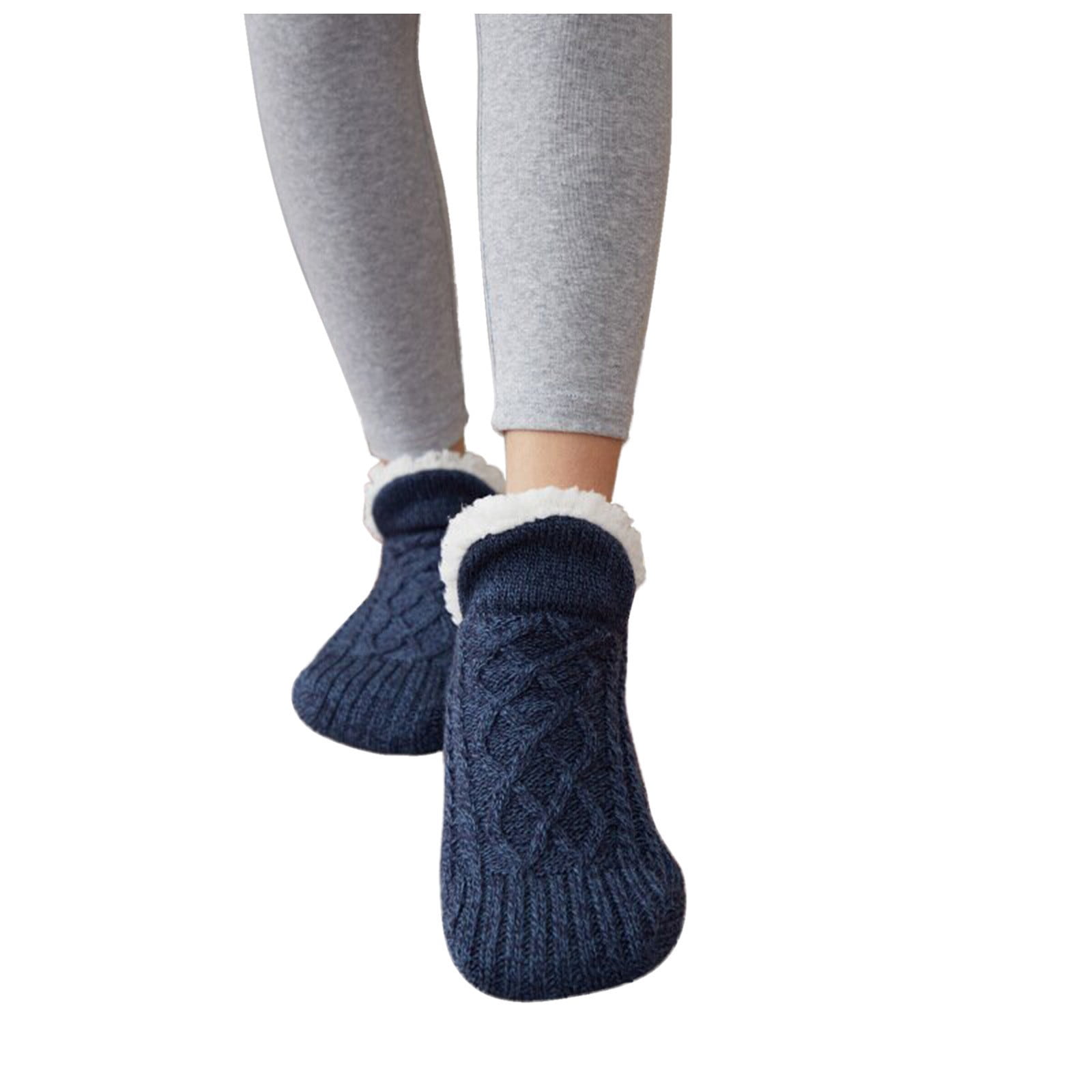 wofedyo Indoor Floor NonSlip Thermal Socks, Woven And Velvet Indoor