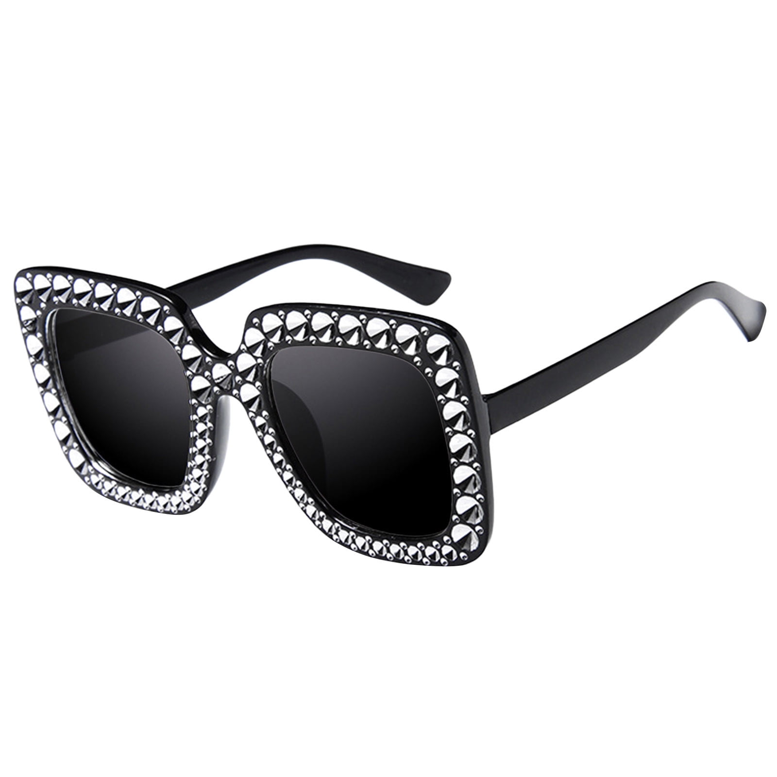 wofedyo Rystal Oversized Sunglasses Women Square Diamond Sunglasses ...