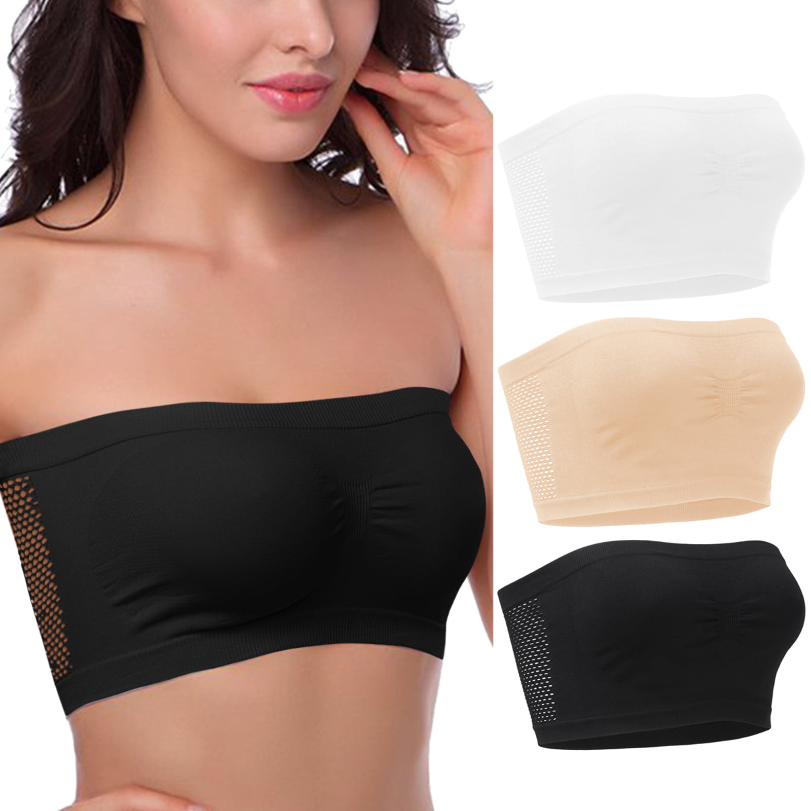  Sexy Woman Non Padded Tube Bra Pack Of 3 Pack Of N2on