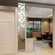 wofedyo Wall Decor 14Pcs 3D Mirror Rectangle Removable Wall Sticker Decal Home Decor Art Sl Peel And Stick Wallpaper Silver 19*12*2.5