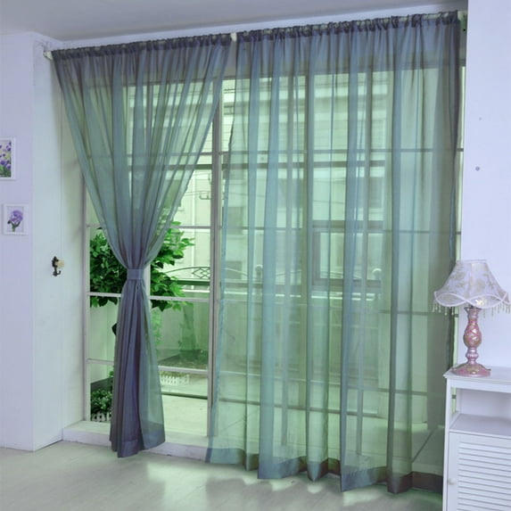 wofedyo blackout curtains for bedroom 1 PCS Pure Color Tulle Door Window Curtain Drape Panel Sheer Scarf curtains for bedroom curtains for living room