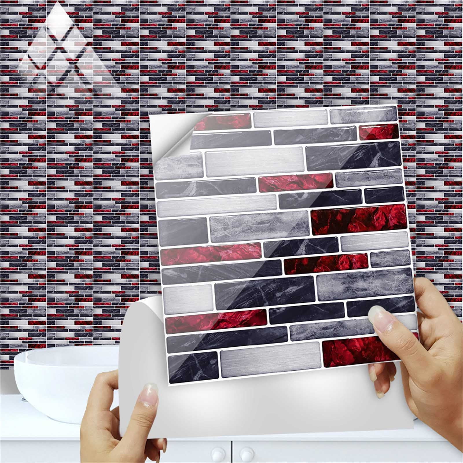 wofedyo home decor room decor Self Adhesive 3D Tile Stickers 10 Sheets ...
