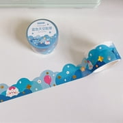 wofedyo packing tape Simple Cloud Peach Heart And Paper Tape Cute Bear Love Hand Tearing Sticker Tape Film double sided tape Blue 4*4*2
