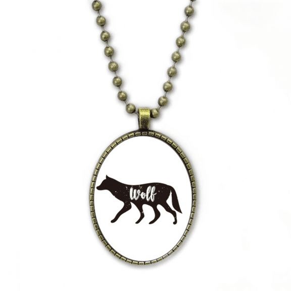 wolf black and white animal necklace vintage chain bead pendant jewelry collection