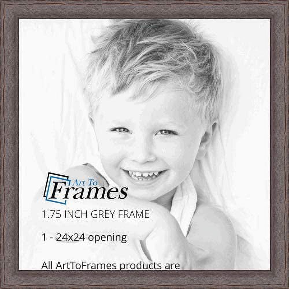 wom8222310124x24 barnwood wood picture frame, 24 x 24, grey