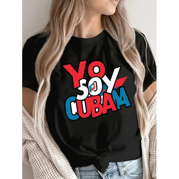 women T Shirts Short Sleeve I am Cuban t shirt women's comfit t-shirt Tee For Adult, Men, Women, Teen, Teenager, Adolescent, Youth