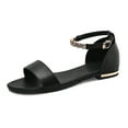 thumbnail image 1 of women ankle strap flat sandals Petite Foot Metal Decoration, 1 of 11