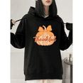 thumbnail image 1 of women casual and fashionable long-sleeved with Thanks pumpkin pattern Top Black S-2XL, 1 of 7