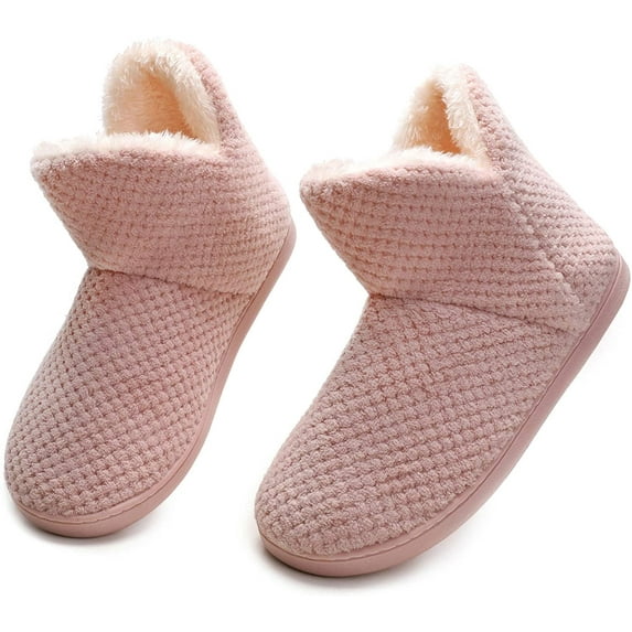 women's Furry Bootie Slippers House Slipperswith Plush Faux Fur Lining Outdoor Indoor