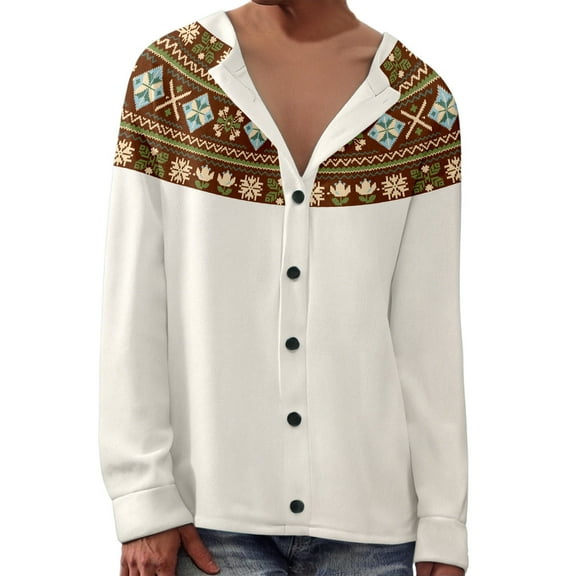 women's Sweaters Trendy Retro Christmas Fair Isle Knitted Ethnic Printed Cardigan Button Plus Size women's Tops