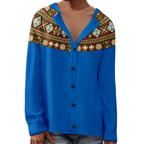 women's Sweaters Trendy Retro Christmas Fair Isle Knitted Ethnic Printed Cardigan Button Plus Size women's Tops