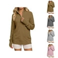 thumbnail image 1 of women's clothing Women's Pullover Sweater Comfortable Long Sleeve Half Zipper V Neck Casual Rib Knitted Top for Everyday and Wear, 1 of 1