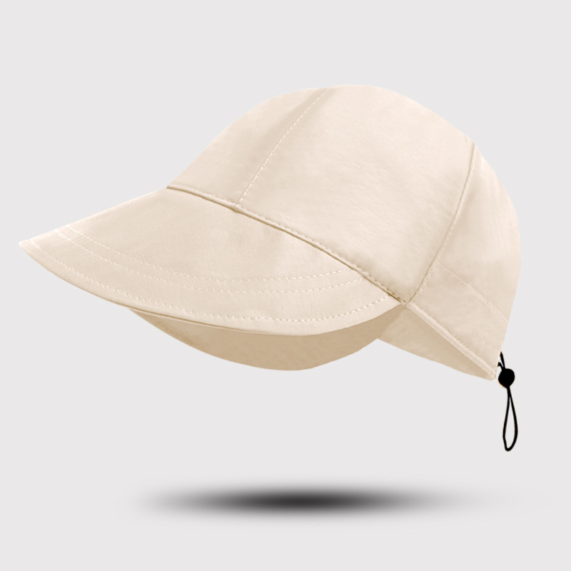 women's drawstring bucket hat Cream Color