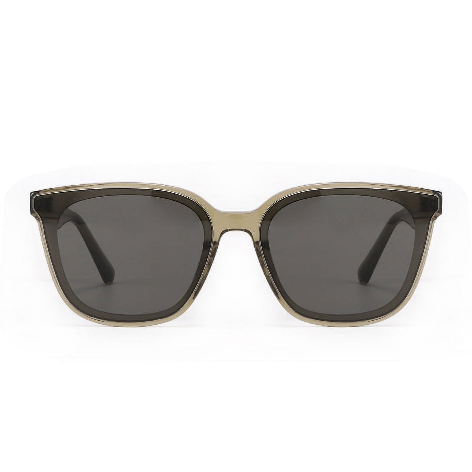 women's large square frame sunglasses Matte Black