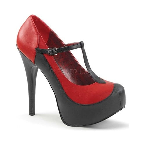 women's pleaser pink label teeze 45w platform t-strap
