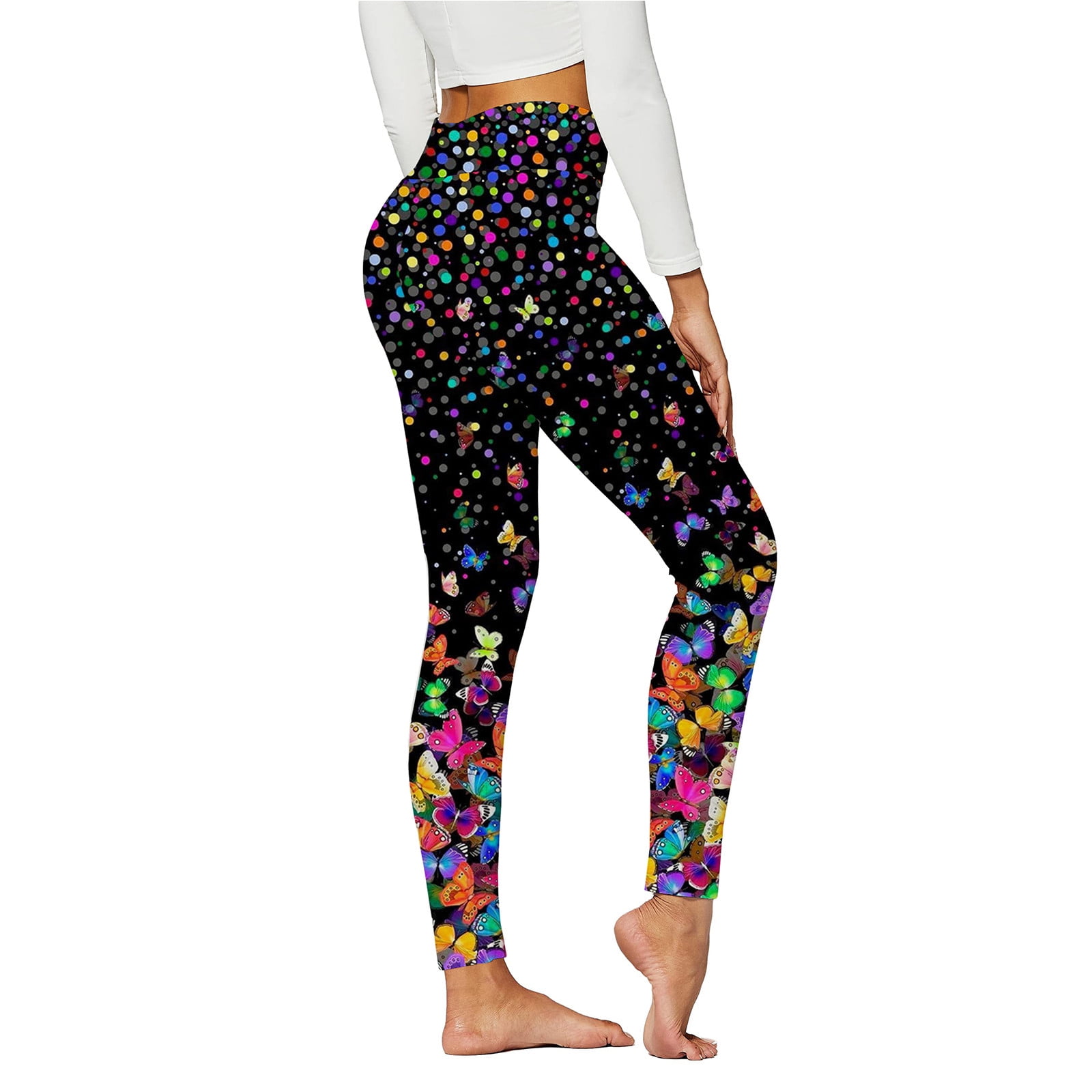 women's printed leggings high waist workout running sports tights lift