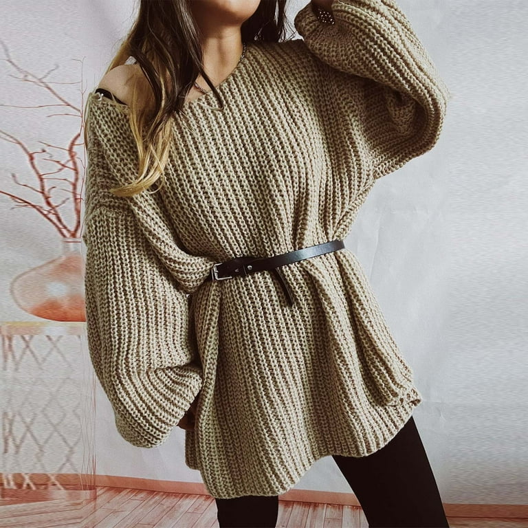 Oversized sweater with belt hotsell