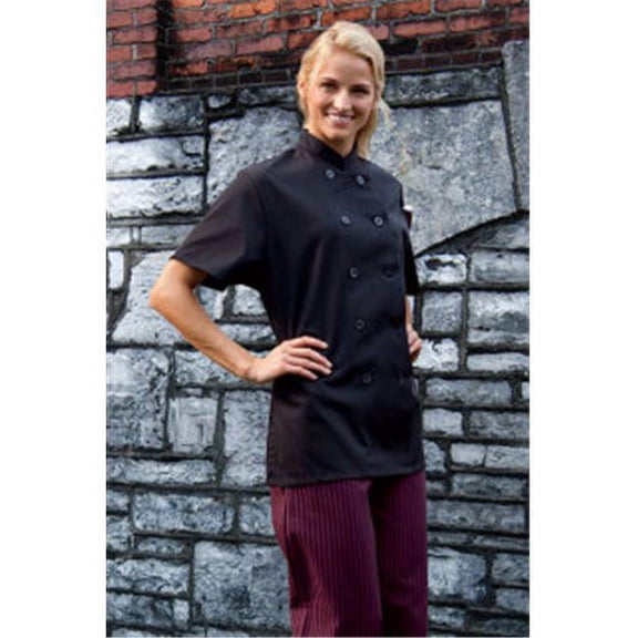 women's tahoe fit chef coat, black, x-small