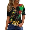 thumbnail image 1 of women's tops spring fashion Women's Casual Gradient Short-Sleeved V-Neck Top Blouse graphic tees for women, 1 of 5