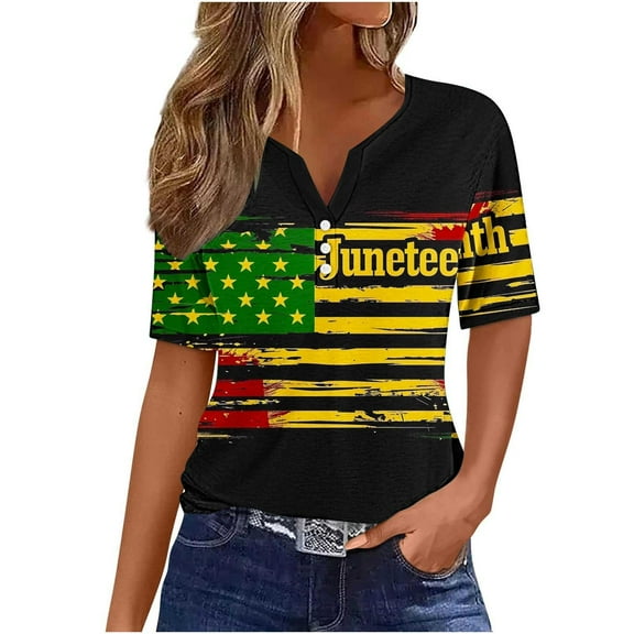 women's tops spring fashion Women's Casual Gradient Short-Sleeved V-Neck Top Blouse graphic tees for women