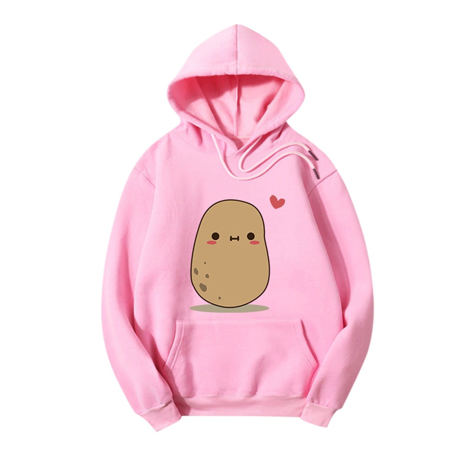 women s trendy comfy potato printed sweatshirt loose hooded pullover blouse top long hoodie dress plus size
