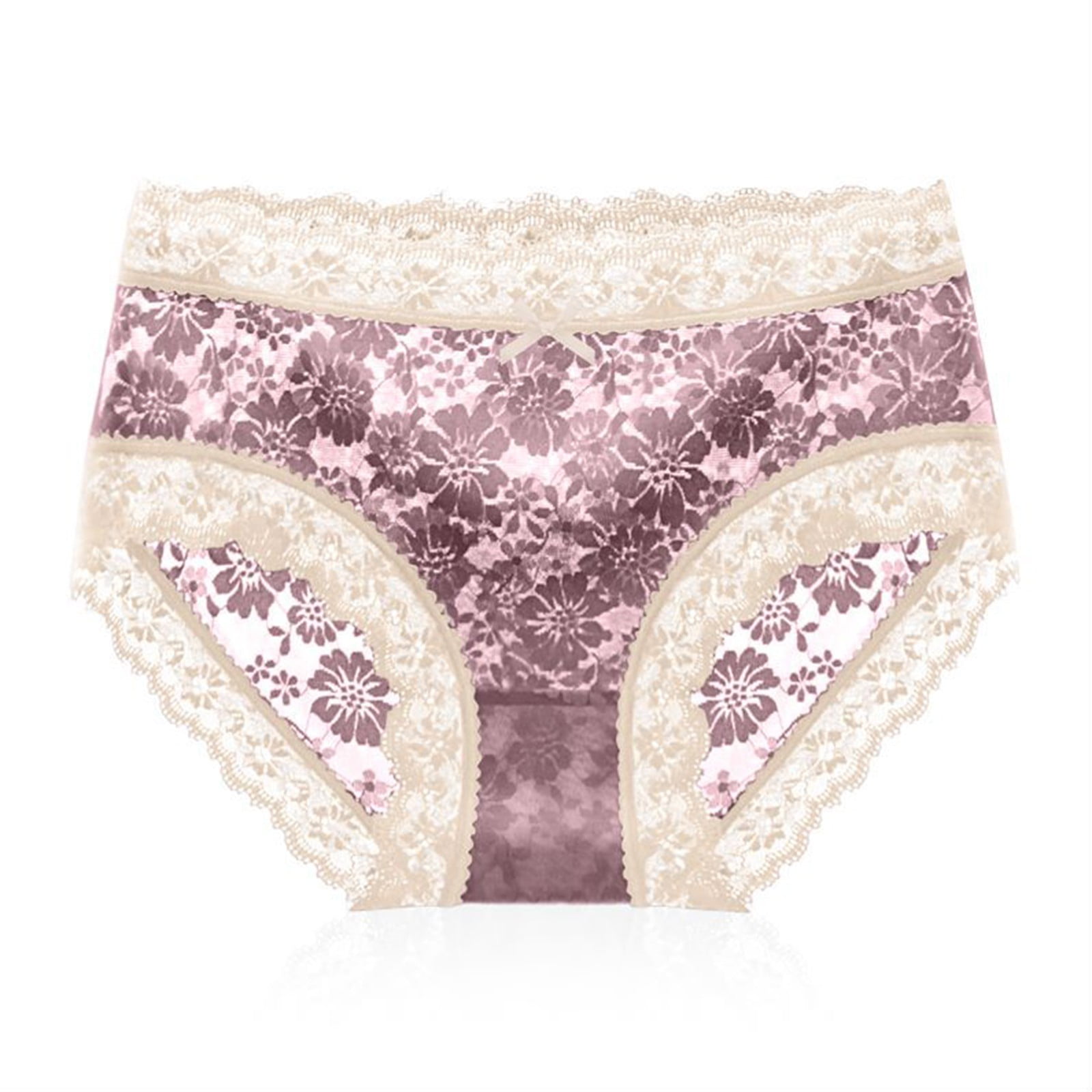 women's underwear panties seamless flower print high-waist lace