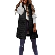 women's down vest long winter thin and light down coat casual down coat slim gilet quilted jacket outdoor winter coat vest with pockets plus size long coat plus size fashion vests long winter