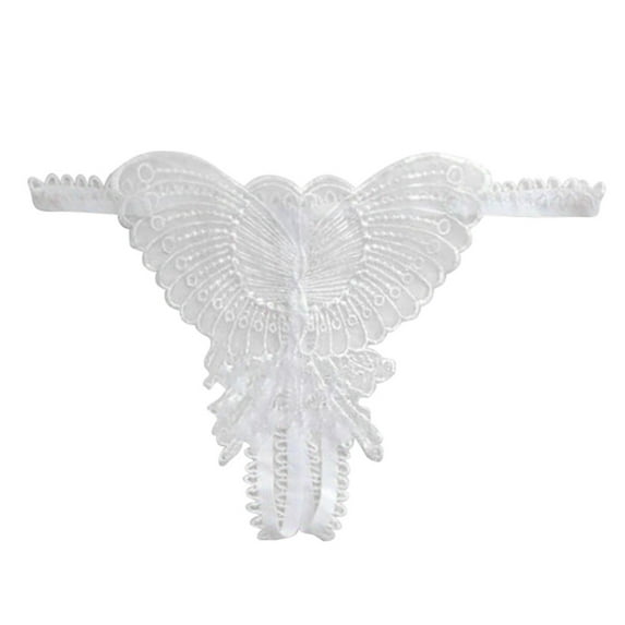women underwear brief butterfly lace micro open thongs transparent wh