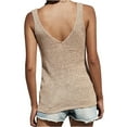 thumbnail image 1 of womens Summer Knit Tank Tops V Neck Sleeveless Sweater Casual Trendy Tshirts Sheer Basic Cami Tops Vest Shirt Blouses, 1 of 7