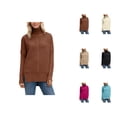 thumbnail image 1 of womens fall clothes Women's Pullover Sweater Winter High Neck Knit Pullover Soft Warm Turtleneck Elegant Batwing Sleeve Casual Comfortable Fashion Cozy Oversized Yarn, 1 of 1