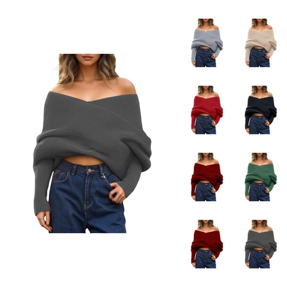 womens fall tops Cozy Women's Pullover Sweater Knit Scarf for Versatile Autumn and Winter Layering with Long Sleeves for Everyday Comfort